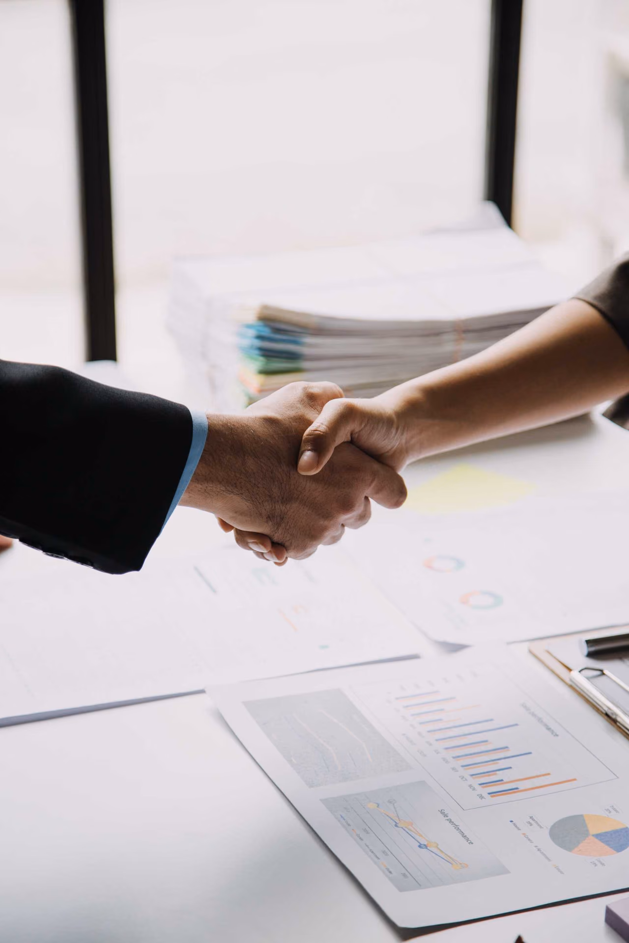 Handshake over documents